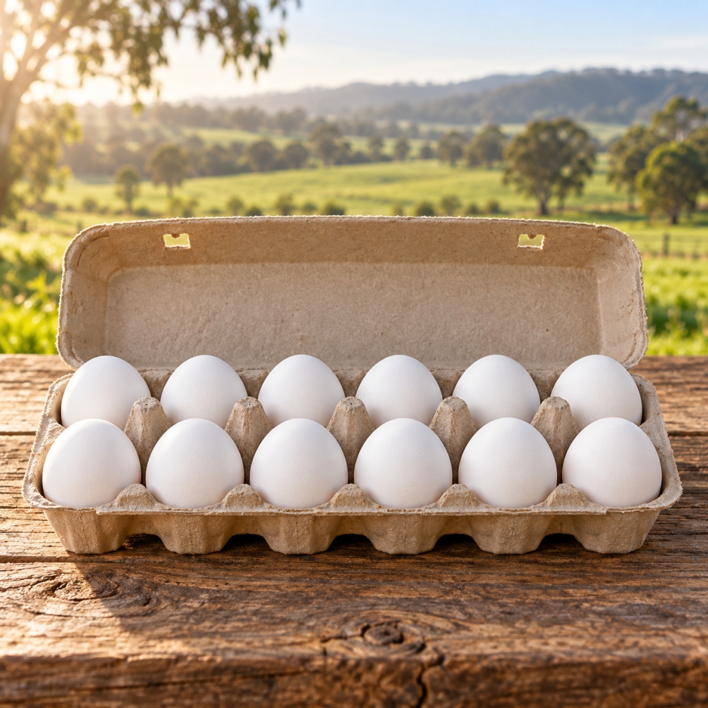 Farm Fresh Free-Range White Eggs — 1 Dozen